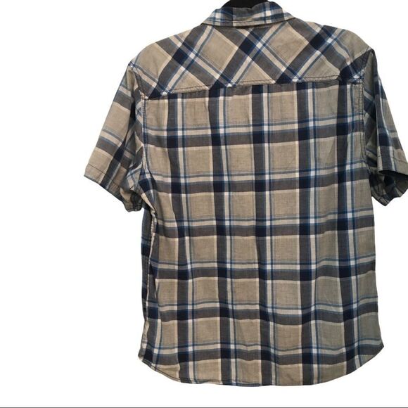 Rustic Blue button up plaid men’s shirt - Picture 5 of 5